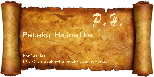 Pataky Hajnalka névjegykártya